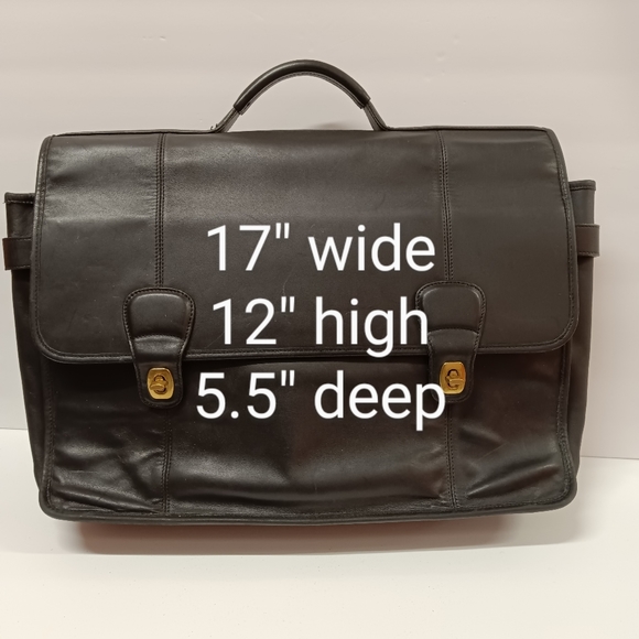 Coach Men's Smooth Black Genuine Leather Briefcase - Picture 12 of 16